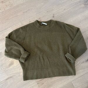 Zara Olive Green Crewneck Sweater